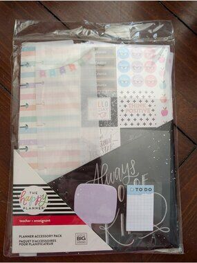 The Happy Planner Teacher Planner Accessory Pack With Stickers Notes & Folder